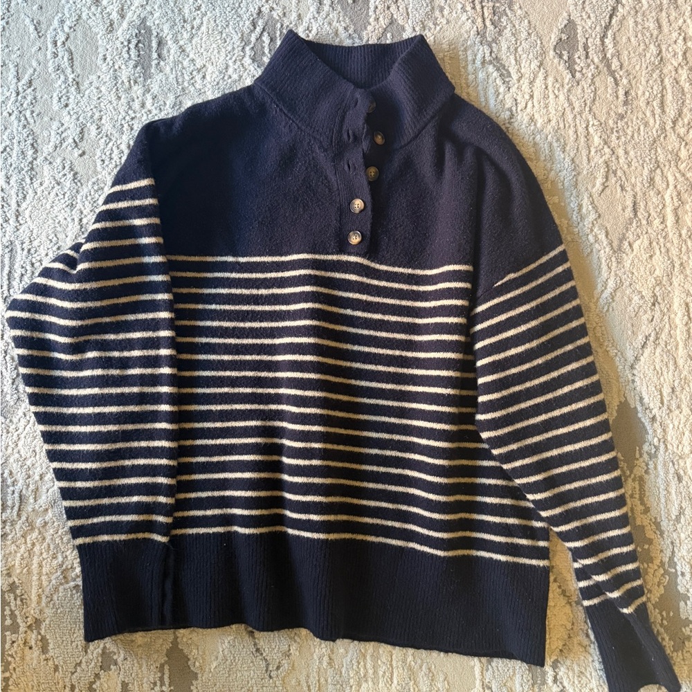 Navy Striped Women's Sweater
